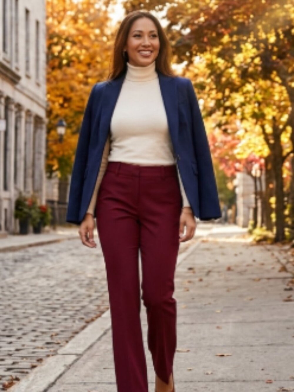 NWT Anne Klein Burgundy Modern Flare Dress Pants 4 Tall 33" Inseam